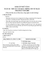 Giáo án Ngữ văn 8 bài 10: Thông tin về ngày trái đất năm 2000