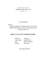 Đánh giá hiệu quả sử dụng đất sản xuất nông nghiệp trên địa bàn xã phục linh   huyện đại từ   tỉnh thái nguyên 