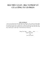 BÀI TIỂU LUẬN luật kinh tế