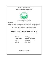Đánh giá hiện trạng môi trường nước sông lô đoạn chảy qua địa bàn thành phố tuyên quang và đề xuất các biện pháp quản lí tài nguyên nước 