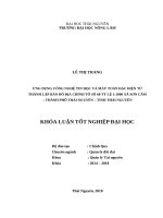 Ứng dụng công nghệ tin học và máy toàn đạc điện tử thành lập bản đồ địa chính tờ số 60 tỷ lệ 1 1000 xã sơn cẩm, thành phố thái nguyên, tỉnh thái nguyên 