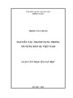 LUẬN văn HOÀN CHỈNH Nguyên tắc tranh tụng trong tố tụng dân sự Việt Nam.