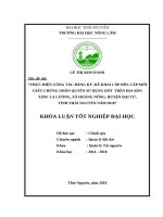 Đánh giá công tác đăng ký, kê khai, cấp đổi, cấp mới giấy chứng nhận quyền sử dụng đất trên địa bàn xóm la lương   xã hoàng nông   huyện đại từ   tỉnh thái nguyên năm 2018 