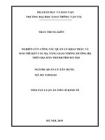 Nghiên cứu công tác quản lý khai thác và bảo trì kết cấu hạ tầng giao thông đường bộ trên địa bàn thành phố hà nội tt 