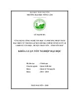 Ứng dụng công nghệ tin học và phương pháp toàn đạc điện tử thành lập bản đồ địa chính tờ số 10 tỷ lệ 1 1000 xã vân hội – huyện trấn yên – tỉnh yên bái 