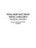 Tổng hợp ngữ pháp tiếng anh lớp 9