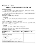 Giáo án Ngữ văn 8 bài 10: Thông tin về ngày trái đất năm 2000