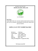 Thực hiện công tác cấp giấy chứng nhận quyền sử dụng đất tại xã an khang, thành phố tuyên quang, tỉnh tuyên quang năm 2017 