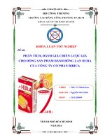Đề tài: PHÂN TÍCH, ĐÁNH GIÁ CHIẾN LƯỢC GIÁ CHO DÒNG SẢN PHẨM BÁNH BÔNG LAN HURA CỦA CÔNG TY CỔ PHẦN BIBICA