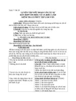 Giáo án Ngữ văn 8 bài 7: Luyện tập viết đoạn văn tự sự kết hợp với miêu tả và biểu cảm
