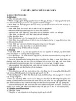 Giáo án dạy học theo chủ đề: Hóa học 10  Đơn chất halogen