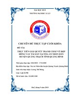 THỰC TIỄN GIẢI QUYẾT TRANH CHẤP VỀ HỢP ĐỒNG VAY TÀI SẢN TẠI TÒA ÁN NHÂN DÂN HUYỆN QUẢNG TRẠCH TỈNH QUẢNG BÌNH