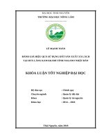 Đánh giá hiệu quả sử dụng đất sản xuất nông nghiệp tại hợp tác xã làng kawakami tỉnh nagano nhật bản 