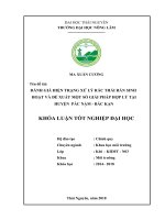 Đánh giá hiện trạng xử lý rác thải rắn sinh hoạt và đề xuất một số giải pháp hợp lý tại huyện pác nặm   bắc kạn 