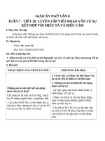 Giáo án Ngữ văn 8 bài 7: Luyện tập viết đoạn văn tự sự kết hợp với miêu tả và biểu cảm