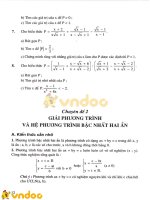 Ôn thi vào lớp 10 chuyên đề 2: Giải phương trình và hệ phương trình bậc nhất hai ẩn