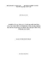 Nghiên cứu sự tồn lưu và rủi ro môi trường của các chất hữu cơ thơm đa vòng (PAHs) trong đất rừng ngập mặn xã đồng rui, huyện tiên yên, tỉnh quảng ninh 