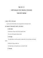 Giáo án Ngữ văn 8 bài 18: Viết đoạn văn trong văn bản thuyết minh