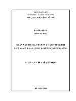 Nhân vật trong truyện kỳ ảo trung đại Việt Nam và Hàn Quốc dưới góc nhìn so sánh