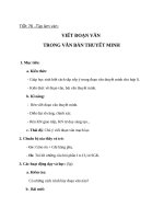 Giáo án Ngữ văn 8 bài 18: Viết đoạn văn trong văn bản thuyết minh