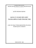 Quản lý cán bộ viên chức tại bảo hiểm xã hội tỉnh phú thọ 
