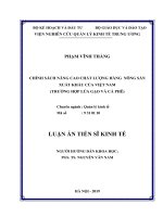 CHÍNH SÁCH NÂNG CAO CHẤT LƯỢNG HÀNG NÔNG SẢN XUẤT KHẨU CỦA VIỆT NAM (TRƯỜNG HỢP LÚA GẠO, CÀ PHÊ)