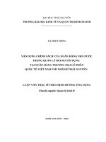 Vận dụng chính sách của ngân hàng nhà nước trong quản lý rủi ro tín dụng tại ngân hàng thương mại cổ phần quốc tế việt nam chi nhánh thái nguyên 