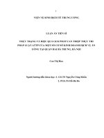 THỰC TRẠNG VÀ HIỆU QUẢ GIẢI PHÁP CAN THIỆP THỰC THI PHÁP LUẬT AN TOÀN THỰC PHẨM CỦA MỘT SỐ CƠ SỞ KINH DOANH DỊCH VỤ ĂN UỐNG TẠI QUẬN HAI BÀ TRƯNG, HÀ NỘI