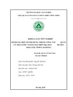ĐÁNH GIÁ MỘT SỐ NỘI DUNG TRONG CÔNG TÁC          QUẢN LÝ NHÀ NƯỚC VỀ ĐẤT ĐAI TRÊN ĐỊA BÀN            HUYỆN BẢO LÂM, TỈNH CAO BẰNG