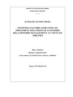 Nghiên cứu các nhân tố ảnh hưởng đến giải pháp quản trị quan hệ khách hàng điện tử tại hãng hàng không quốc gia việt nam tt tiếng anh