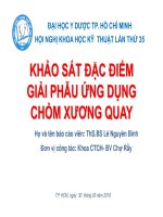 KHẢO SÁT ĐẶC ĐIỂM GIẢI PHẪU ỨNG DỤNG CHỎM XƯƠNG QUAY