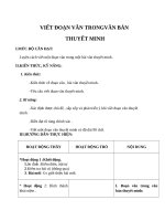 Giáo án Ngữ văn 8 bài 18: Viết đoạn văn trong văn bản thuyết minh