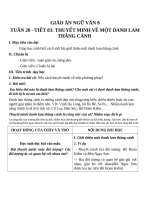 Giáo án Ngữ văn 8 bài 20: Thuyết minh về một danh lam thắng cảnh