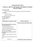 Giáo án Ngữ văn 8 bài 18: Viết đoạn văn trong văn bản thuyết minh