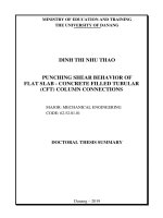 Ứng xử kháng chọc thủng của liên kết cột ống thép nhồi bê tông và sàn phẳng bê tông cốt thép tt tiếng anh