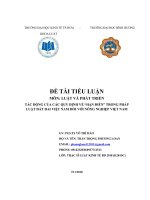 Tác động của các quy định về “hạn điền” trong pháp luật đất đai Việt Nam đối với nông nghiệp Việt Nam