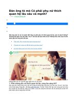 Đàn ông tò mò có phải phụ nữ thích quan hệ lâu sâu và mạnh