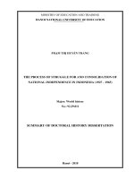 Quá trình đấu tranh giành và củng cố độc lập dân tộc ở indonesia (1927   1965) tt tiếng anh
