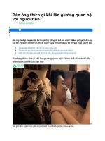 Đàn ông thích gì khi lên giường quan hệ với người tình