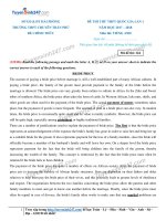 Đề anh và đáp án chi tiết trường THPT chuyên trần phú hải phòng