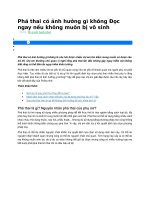 Phá thai có ảnh hưởng gì không đọc ngay nếu không muốn bị vô sinh