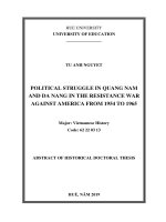 ĐẤU TRANH CHÍNH TRỊ ở QUẢNG NAM   đà NĂNG TRONG KHÁNG CHIẾN CHỐNG mỹ từ năm 1954 đến 1965 tt tiếng anh
