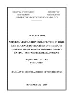 Khai thác thông gió tự nhiên trong nhà ở cao tầng tại các đô thị duyên hải nam trung bộ hướng đến tiết kiệm năng lượng   phát triển bền vững tt tiếng anh