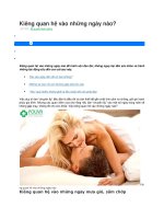 Kiêng quan hệ vào những ngày nào