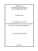 Quan điểm của V.I.Lênin về chế độ tập trung dân chủ và sự vận dụng của Đảng ta từ khi đổi mới đến nay