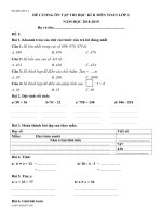 de cuong on tap toan lop 2 hoc ki II