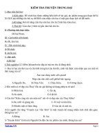 Giáo án Ngữ văn 9 bài 10: Kiểm tra về truyện trung đại