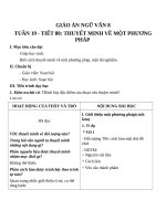 Giáo án Ngữ văn 8 bài 19: Thuyết minh về một phương pháp