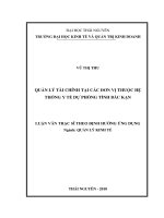 Quản lý tài chính tại các đơn vị thuộc hệ thống y tế dự phòng tỉnh Bắc Kạn (Luận văn thạc sĩ)