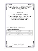 báo cáo thực tập doanh nghiệp 2 công việc kế toán tại công ty tnhh sản xuất may mặc thương mại nghĩa phát